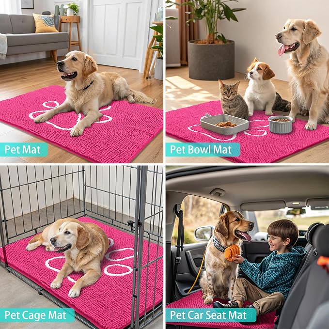 Smiry Dog Door Mat for Muddy Paws, Absorbent Dirt Trapper Non Slip Quick Dry - Image 8