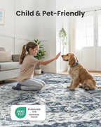 AMADA HOMEFURNISHING 8x10 Area Rug, Washable Low-Profile Large Area Rug - Image 3