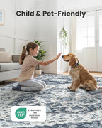 AMADA HOMEFURNISHING 9x12 Area Rug, Washable Low-Profile Large Area Rug - Image 4
