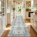 RELEANY Area Rugs Runner 3'x20' Washable Non-Slip, Floral Vintage Distress by RELEANY