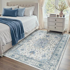 RELEANY Area Rugs 4'x6' Washable Non-Slip, Floral Vintage Distress Medallion - Image 8