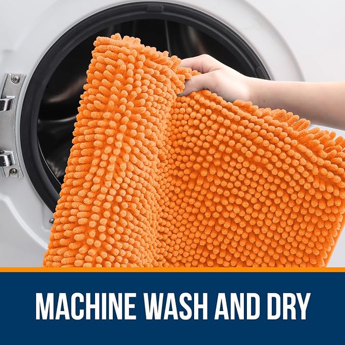 OLANLY Small Bathroom Rugs 24x16, Extra Soft Absorbent Chenille Bath Rugs - Image 5