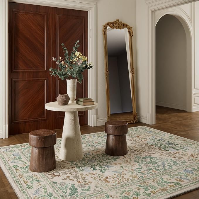 Washable Area Rugs for Living Room: 5x7 Bedroom Rug Vintage Area Rug Stain - Image 8