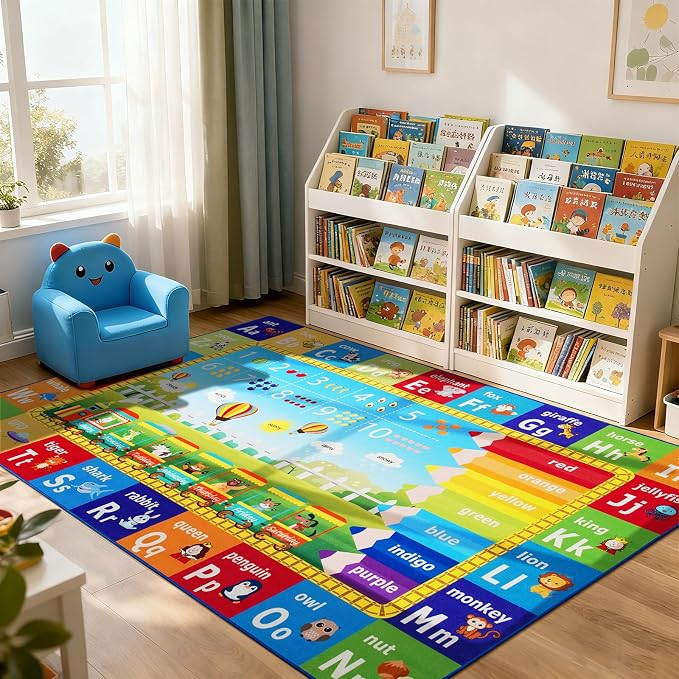ABC Rug for Playroom Classroom Bedroom, 4x6 Kids Educational Area Rug for - Image 7