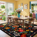 RELEANY Floral 4x6 Area Rugs Washable Print Boho Cute Carpet Non Slip Flower - Image 6