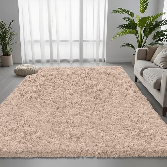 5x7 Area Rug for Living Room, Ultra Soft Fluffy Shag Rugs for Bedroom, Non-Slip by Yidanamy