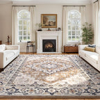 Lessymo 8 x 10 Area Rugs for Living Room- Machine Washable Area Rugs Boho Faux by Lessymo