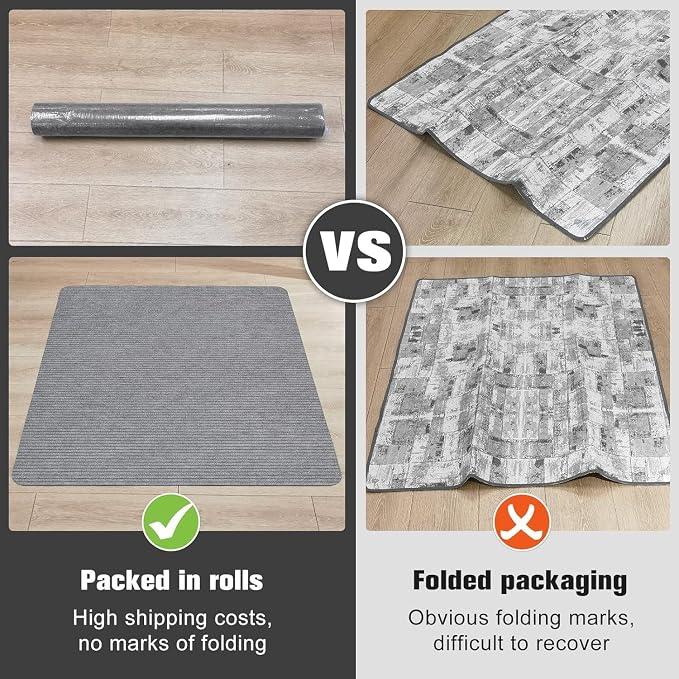 Placoot Desk Chair Mat for Hardwood Floor Corduroy Surface 1/6" Thick 55"x35" - Image 5