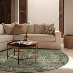 4x4 Round Bedroom Rug Washable: Living Room Rugs Stain Resistant Non Slip Low - Image 3