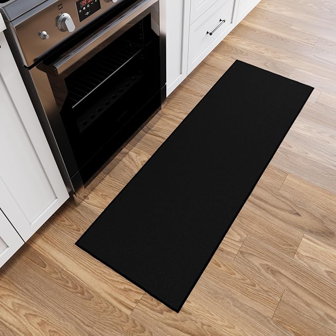 Ottomanson Hallway Runner Rug 20" x 53" Non Slip Solid Area Rugs Easy to Clean by Ottomanson