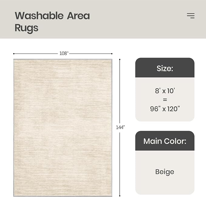 Valenrug Washable Rugs 8x10 - Image 2