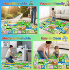 3x5ft Kids Educational Rug, Non-Slip Machine Washable ABC Alphabet Mat & - Image 7