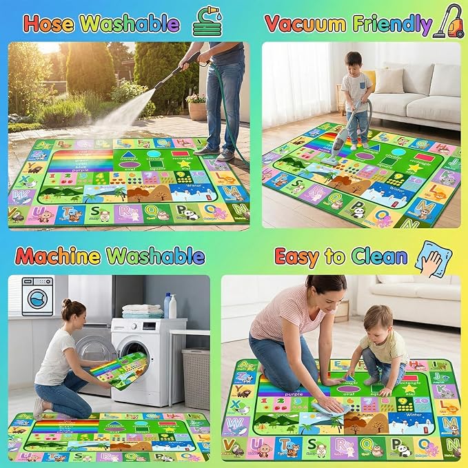 Kids Rug for Playroom Bedroom, 2.5x4 Feet Educational ABC Area Rug for - Image 6