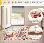 RELEANY Floral 4x6 Area Rugs Washable Print Boho Cute Carpet Non Slip Flower - Image 4