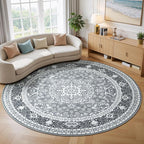 Lessymo 6FT Washable Round Area Rugs by Lessymo