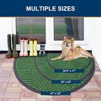 Smiry Half Circle Front Door Mat Outside Entrance, Heavy Duty Sturdy Natural - Image 2