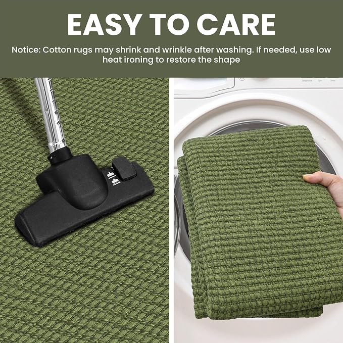 IOHOUZE Washable Area Rug 3x5 Non Slip Rubber Backed Woven Rugs - Image 5