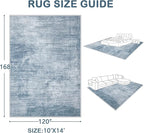 Area Rugs 10x14 Living Room: Washable Rug Modern Abstract Large Rugs Soft Non - Image 2