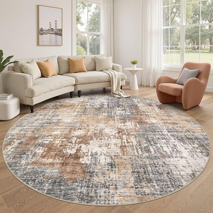 DMOYEST 8ft Round Area Rug Living Room Rugs by DMOYEST