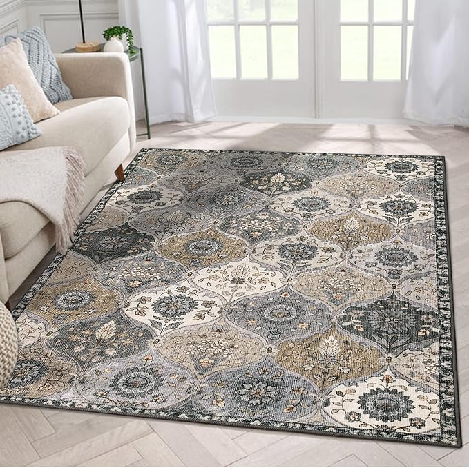 Lahome Moroccan Washable Living Room Rug, 5x8 Rugs by Lahome