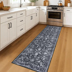 KILOCOCO Hallway Runner 2x7 Rug Runner Printed Vintage Floral Washable Kitchen - Image 2