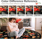 4ft Area Rugs for Living Room Vacuum-Friendly Machine Washable Area Rug Flower - Image 5
