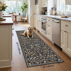 HEBE Washable Hallway Runner Rug 2'x 6' Non Slip Kitchen Rugs Runner, Low Pile - Image 2