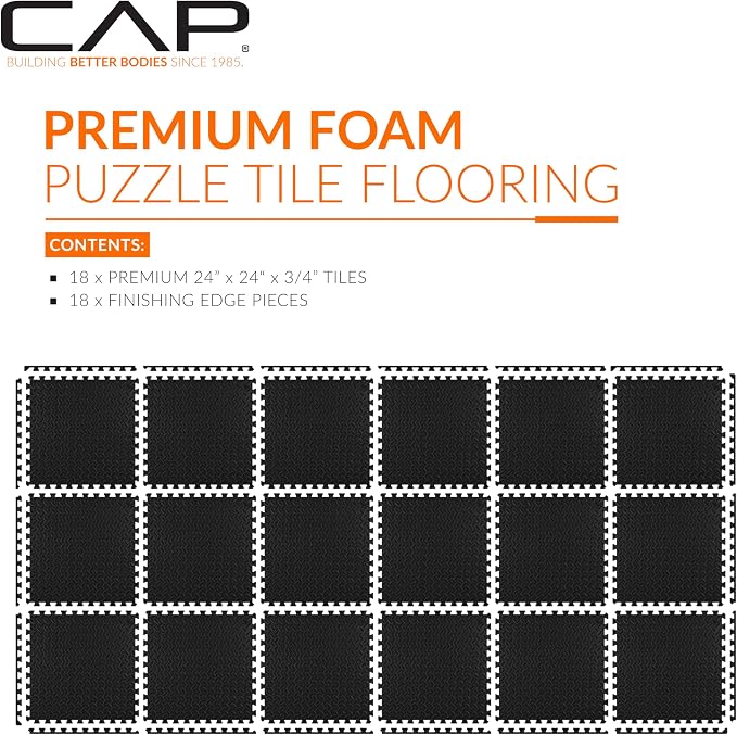 CAP Puzzle Exercise Mats | 3/4” Thick EVA Interlocking Foam Tiles - Image 2