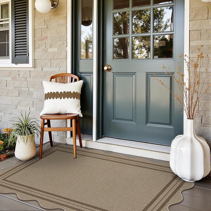 Modern Easy Jute 3x5 Outdoor Patio Rug, Washable Rugs - Image 3