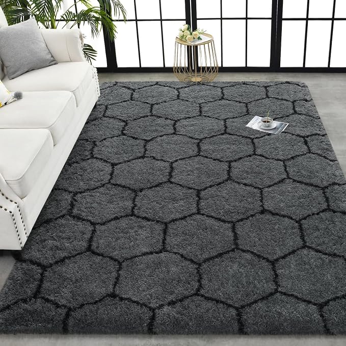 TWINNIS Super Soft Shaggy Rugs Fluffy Carpets, 5x8 Feet, Indoor Modern Plush - Image 8