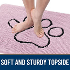 OLANLY Dog Door Mat for Muddy Paws 36x24, Paw Print Design, Absorbs Moisture - Image 4