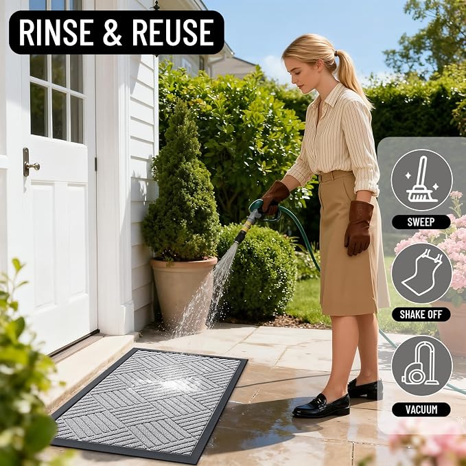 OLANLY Front Door Mat Outside Entrance 47x32, Heavy Duty Sturdy Natural Rubber - Image 7