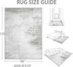 Area Rugs 8x10 Living Room: Washable Rug Modern Abstract Large Rugs Soft Non - Image 2