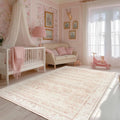 Light Pink Bedroom Rugs 6x9 Vintage Distressed Aesthetic Cute Boho Floral by BILEEHOME