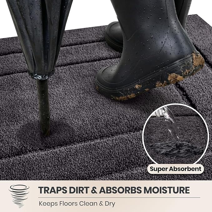 PURRUGS Dirt Trapping Door Mat 24" x 59", Non-Slip/Skid Machine Washable - Image 2