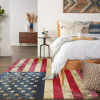 Vintage American Flag Area Rugs 5x7 Washable Area Rugs - Image 6