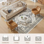 Washable 5x7 Area Rug for Living Room - Image 8
