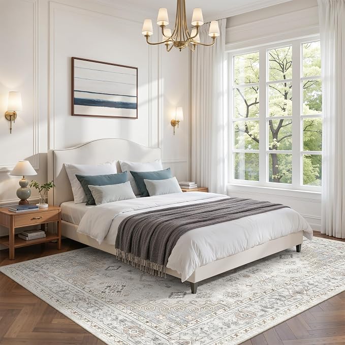 befbee 6x9 Area Rugs for Living Rooms, Stain Resistant Neutral Washable Rugs - Image 9