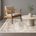 Hazo Haus Washable Neutral Farmhouse Living Room Rug, 4x6 Area Rugs by HazoHaus