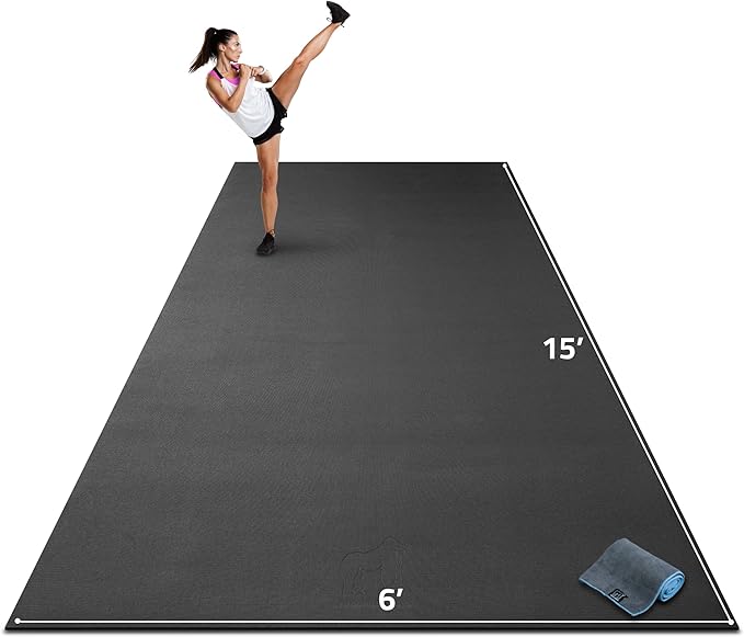 Gorilla Mats Extra Large Exercise Mat – 9'x6', Flat Fitness, Yoga & Weight by YoGorillaMats