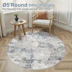 DMOYEST 5ft Round Area Rug for Living Room - Image 3