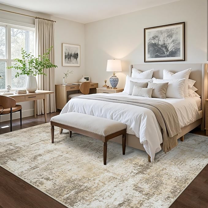 8x10 Area Rugs for Living Room Bedroom: Abstract Washable Rug - Image 2