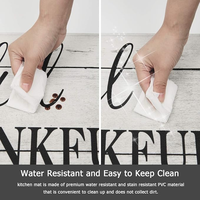 HEBE Anti Fatigue Kitchen Mat Set of 2 Non Slip Cushioned Kitchen Mats - Image 4