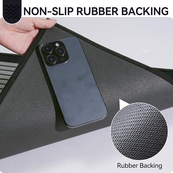 Front Door Mat 17''x30'', Absorbent Dirt Resist Washable Non Slip Low-Profile - Image 6
