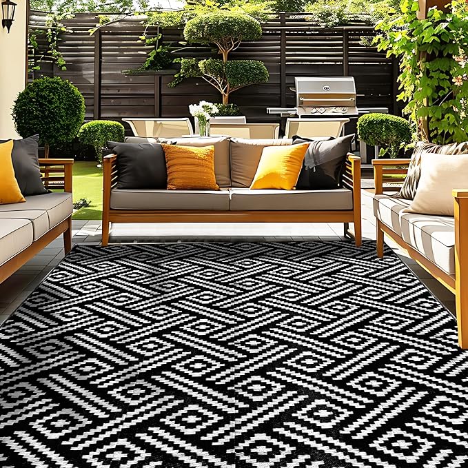 OPPODREAM Outdoor Rug 5x7 Ft, Waterproof Outdoor Plastic Straw Rug by OPPODREAM