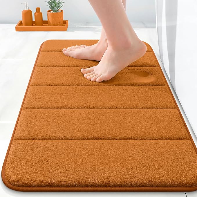 OLANLY Memory Foam Bath Mat 24x16, Super Soft Absorbent Bathroom Rugs, Quick Dry by OLANLY