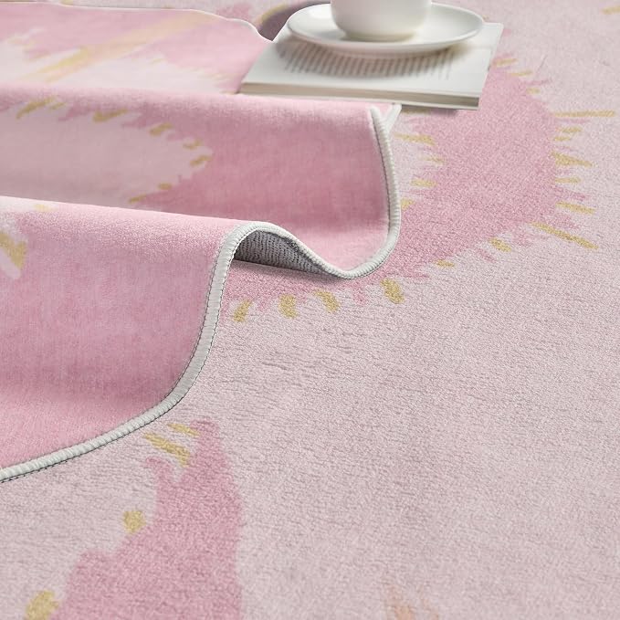 Latte&Fog Pink 6ft Round Area Rug - Image 6