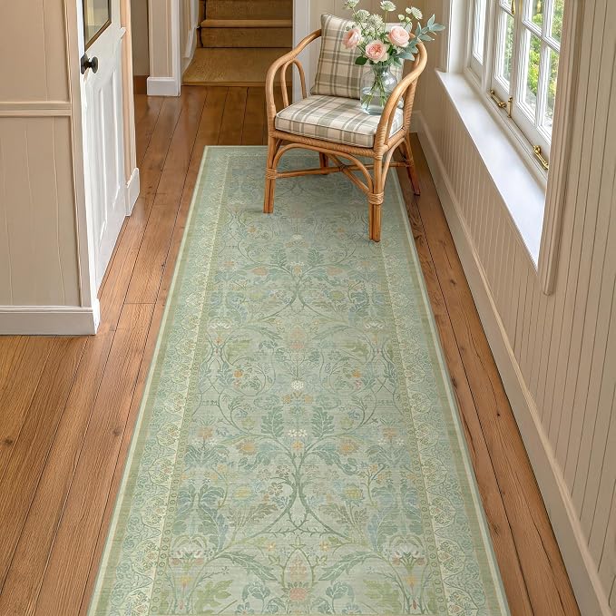 Long Hallway Runner Rug 2'6"x8', Washable Kitchen Rugs Non Slip, Woodland by Evyhood