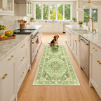 RELEANY Area Rugs Runner 2'x6' Washable Non-Slip, Floral Vintage Distress - Image 2