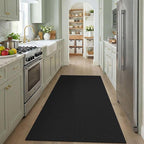 KOZYFLY Black Washable 4x5 Entry Woven Area Rug, Braided Throw Rugs - Image 2